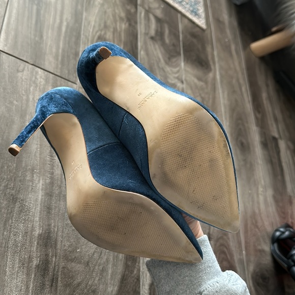 Zara velvet blue heels - Picture 2 of 4
